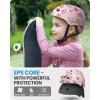 imageOutdoorMaster Youth ampamp Kids Bike Helmet  Adjustable MultiSports Skateboard Helmet with Removable Liners for Balance Bike Toddler Scooter One Wheel HoverboardPink Hearts