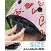 imageOutdoorMaster Youth ampamp Kids Bike Helmet  Adjustable MultiSports Skateboard Helmet with Removable Liners for Balance Bike Toddler Scooter One Wheel HoverboardPink Hearts