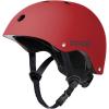 imageOutdoorMaster Youth ampamp Kids Bike Helmet  Adjustable MultiSports Skateboard Helmet with Removable Liners for Balance Bike Toddler Scooter One Wheel HoverboardRed