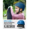 imageOutdoorMaster Youth ampamp Kids Bike Helmet  Adjustable MultiSports Skateboard Helmet with Removable Liners for Balance Bike Toddler Scooter One Wheel HoverboardNavy Blue