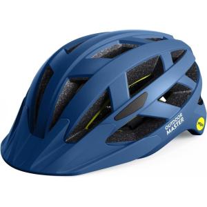 imageOutdoorMaster Gem Recreational MIPS Cycling Helmet  Two Removable Liners ampamp Ventilation in MultiEnvironment  Bike Helmet in Mountain Motorway for Youth ampamp AdultOcean Blue