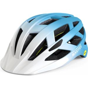 imageOutdoorMaster Gem Recreational MIPS Cycling Helmet  Two Removable Liners ampamp Ventilation in MultiEnvironment  Bike Helmet in Mountain Motorway for Youth ampamp AdultBlue White Gradient