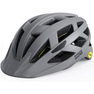 imageOutdoorMaster Gem Recreational MIPS Cycling Helmet  Two Removable Liners ampamp Ventilation in MultiEnvironment  Bike Helmet in Mountain Motorway for Youth ampamp AdultPavement Gray