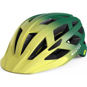 imageOutdoorMaster Gem Recreational MIPS Cycling Helmet  Two Removable Liners ampamp Ventilation in MultiEnvironment  Bike Helmet in Mountain Motorway for Youth ampamp AdultYellow Green Gradient