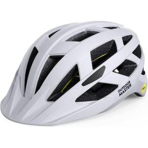 imageOutdoorMaster Gem Recreational MIPS Cycling Helmet  Two Removable Liners ampamp Ventilation in MultiEnvironment  Bike Helmet in Mountain Motorway for Youth ampamp AdultChalk Cliff