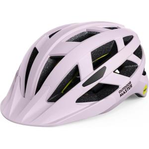 imageOutdoorMaster Gem Recreational MIPS Cycling Helmet  Two Removable Liners ampamp Ventilation in MultiEnvironment  Bike Helmet in Mountain Motorway for Youth ampamp AdultMisty Sakura