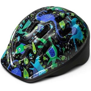imageOutdoorMaster Kids Bike Helmet  from Toddler to Youth Sizes  Adjustable Safety Unicorn Helmet for Children Age 315 14 Vents for MultiSportADESDinoverse Madness