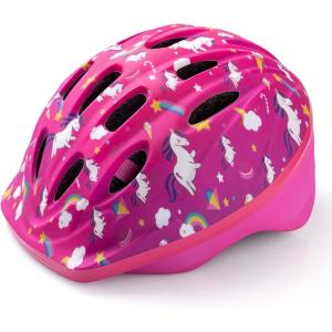 imageOutdoorMaster Kids Bike Helmet  from Toddler to Youth Sizes  Adjustable Safety Unicorn Helmet for Children Age 315 14 Vents for MultiSportRainbow Unicorn