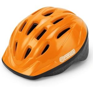 imageOutdoorMaster Kids Bike Helmet  from Toddler to Youth Sizes  Adjustable Safety Unicorn Helmet for Children Age 315 14 Vents for MultiSportSolid Orange