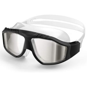 imageOutdoorMaster Swim Mask  Wide View Swimming Mask ampamp Goggles Antifog Waterproof BlackBlack With Mirror Lens