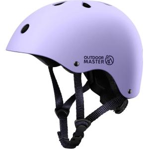 imageOutdoorMaster Youth ampamp Kids Bike Helmet  Adjustable MultiSports Skateboard Helmet with Removable Liners for Balance Bike Toddler Scooter One Wheel HoverboardPurple