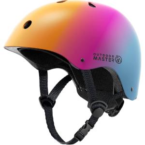 imageOutdoorMaster Youth ampamp Kids Bike Helmet  Adjustable MultiSports Skateboard Helmet with Removable Liners for Balance Bike Toddler Scooter One Wheel HoverboardPink Shades