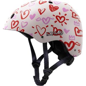 imageOutdoorMaster Youth ampamp Kids Bike Helmet  Adjustable MultiSports Skateboard Helmet with Removable Liners for Balance Bike Toddler Scooter One Wheel HoverboardPink Hearts