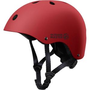 imageOutdoorMaster Youth ampamp Kids Bike Helmet  Adjustable MultiSports Skateboard Helmet with Removable Liners for Balance Bike Toddler Scooter One Wheel HoverboardRed