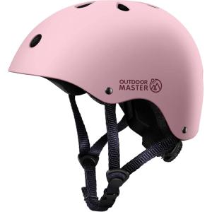 imageOutdoorMaster Youth ampamp Kids Bike Helmet  Adjustable MultiSports Skateboard Helmet with Removable Liners for Balance Bike Toddler Scooter One Wheel HoverboardPink