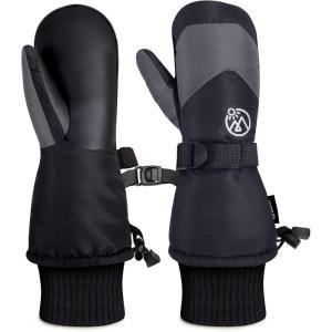 imageOutdoorMaster Kids Ski Gloves Kids Ski Mittens Long Cuff Waterproof Winter Gloves Snow Gloves For Girls and Boys