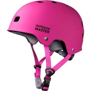 imageOutdoorMaster Skateboard Cycling Helmet  Two Removable Liners Ventilation MultiSport Scooter Roller Skate Inline Skating Rollerblading for Kids Youth ampamp AdultsPink