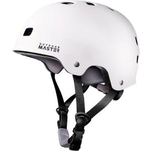 imageOutdoorMaster Skateboard Cycling Helmet  Two Removable Liners Ventilation MultiSport Scooter Roller Skate Inline Skating Rollerblading for Kids Youth ampamp AdultsWhite