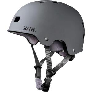 imageOutdoorMaster Skateboard Cycling Helmet  Two Removable Liners Ventilation MultiSport Scooter Roller Skate Inline Skating Rollerblading for Kids Youth ampamp AdultsGrey