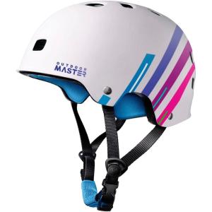 imageOutdoorMaster Skateboard Cycling Helmet  Two Removable Liners Ventilation MultiSport Scooter Roller Skate Inline Skating Rollerblading for Kids Youth ampamp AdultsRainbow Stripey