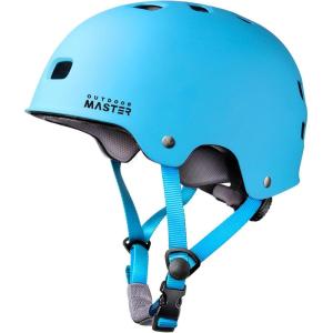 imageOutdoorMaster Skateboard Cycling Helmet  Two Removable Liners Ventilation MultiSport Scooter Roller Skate Inline Skating Rollerblading for Kids Youth ampamp AdultsBlue