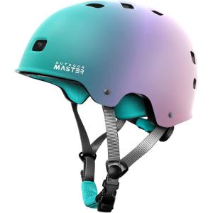 imageOutdoorMaster Skateboard Cycling Helmet  Two Removable Liners Ventilation MultiSport Scooter Roller Skate Inline Skating Rollerblading for Kids Youth ampamp AdultsFuschia Teal