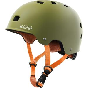imageOutdoorMaster Skateboard Cycling Helmet  Two Removable Liners Ventilation MultiSport Scooter Roller Skate Inline Skating Rollerblading for Kids Youth ampamp AdultsMatte Adventure Green
