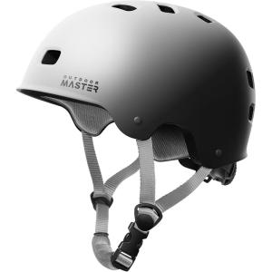 imageOutdoorMaster Skateboard Cycling Helmet  Two Removable Liners Ventilation MultiSport Scooter Roller Skate Inline Skating Rollerblading for Kids Youth ampamp AdultsWhite Black Gradient