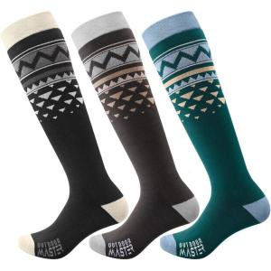 imageOutdoorMaster Unisex Ski SocksSkiing and Snowboarding Socks for Men ampamp Women with Over the Calf DesignNonSlip CuffAblackgrayblue