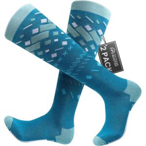 imageOutdoorMaster Unisex Ski SocksSkiing and Snowboarding Socks for Men ampamp Women with Over the Calf DesignNonSlip CuffGreen