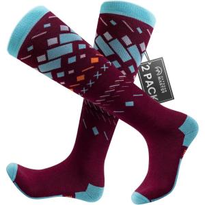 imageOutdoorMaster Unisex Ski SocksSkiing and Snowboarding Socks for Men ampamp Women with Over the Calf DesignNonSlip CuffVermilion
