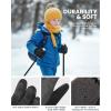imageOutdoorMaster Kids Ski Snow Gloves 3M Thinsulate Winter Windproof Waterproof Thermal Gloves for Boys ampamp Girls Fits Youth Winter Sports Skiing SnowboardBlack