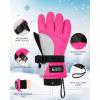 imageOutdoorMaster Kids Ski Snow Gloves 3M Thinsulate Winter Windproof Waterproof Thermal Gloves for Boys ampamp Girls Fits Youth Winter Sports Skiing SnowboardPink