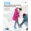 imageOutdoorMaster Kids Ski Socks Over the Calf Design Warm Thermal Snowboard Skating Socks for Boys ampamp GirlsA Blue Yellow2grey Blue2