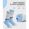 imageOutdoorMaster Kids Ski Socks Over the Calf Design Warm Thermal Snowboard Skating Socks for Boys ampamp GirlsA Blue Yellow2grey Blue2