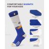 imageOutdoorMaster Kids Ski Socks Over the Calf Design Warm Thermal Snowboard Skating Socks for Boys ampamp GirlsA Blue Yellowgrey Blue