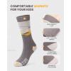 imageOutdoorMaster Kids Ski Socks Over the Calf Design Warm Thermal Snowboard Skating Socks for Boys ampamp GirlsA Grayblue Yellow