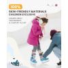 imageOutdoorMaster Kids Ski Socks Over the Calf Design Warm Thermal Snowboard Skating Socks for Boys ampamp GirlsA Grayblue Yellow