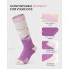 imageOutdoorMaster Kids Ski Socks Over the Calf Design Warm Thermal Snowboard Skating Socks for Boys ampamp GirlsA Purplegray