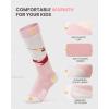 imageOutdoorMaster Kids Ski Socks Over the Calf Design Warm Thermal Snowboard Skating Socks for Boys ampamp GirlsA Purplegraypink Gray