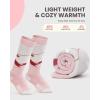 imageOutdoorMaster Kids Ski Socks Over the Calf Design Warm Thermal Snowboard Skating Socks for Boys ampamp GirlsA Purplegraypink Gray