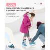 imageOutdoorMaster Kids Ski Socks Over the Calf Design Warm Thermal Snowboard Skating Socks for Boys ampamp GirlsA Purplegraypink Gray