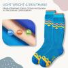 imageOutdoorMaster Kids Ski Socks Over the Calf Design Warm Thermal Snowboard Skating Socks for Boys ampamp GirlsBlue Sky