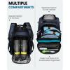 imageOutdoorMaster Ski Boot Bag 50L Waterproof Snowboard Bag for Air Travel Travel Boot Backpack for Ski Helmet Goggles Gloves Skis Snowboard ampamp Accessories for Men Women and Youth  BlackBlue