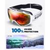 imageOutdoorMaster Ski Goggles with Cover Snowboard Snow Goggles OTG AntiFogYouth Red Vlt 52