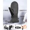 imageOutdoorMaster Ski Mittens for Women ampamp Men Waterproof ampamp Windproof Ski Gloves Winter Warm Snowboarding GlovesBlackGray