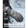 imageOutdoorMaster Ski Snow Gloves for Women ampamp Men 3M Thinsulate Waterproof Snowboard Gloves Winter Warm Windproof Snowmobile Gloves with DoublePocketBlack
