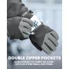 imageOutdoorMaster Ski Snow Gloves for Women ampamp Men 3M Thinsulate Waterproof Snowboard Gloves Winter Warm Windproof Snowmobile Gloves with DoublePocketBlackGray