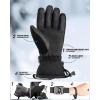 imageOutdoorMaster Ski Snow Gloves for Women ampamp Men 3M Thinsulate Waterproof Snowboard Gloves Winter Warm Windproof Snowmobile Gloves with DoublePocketBlack