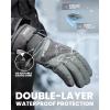 imageOutdoorMaster Ski Snow Gloves for Women ampamp Men 3M Thinsulate Waterproof Snowboard Gloves Winter Warm Windproof Snowmobile Gloves with DoublePocketBlackGray